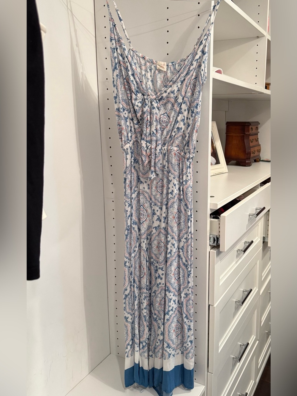 Sleeveless Paisley Print Romper in Blue and Pink